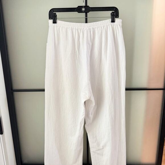 Soft Surroundings Pants Women’s Large L 10 White Straight Leg Cotton Pull On - Picture 7 of 13